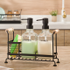 Glass Soap Dispenser 2 Pieces with Metal Holder